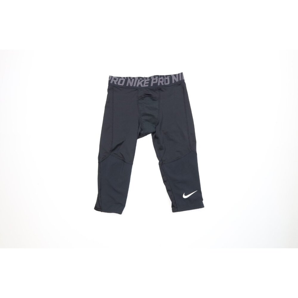 Nike Pro Mens Large Knee Length Basketball Training Spandex Pants Capris Black